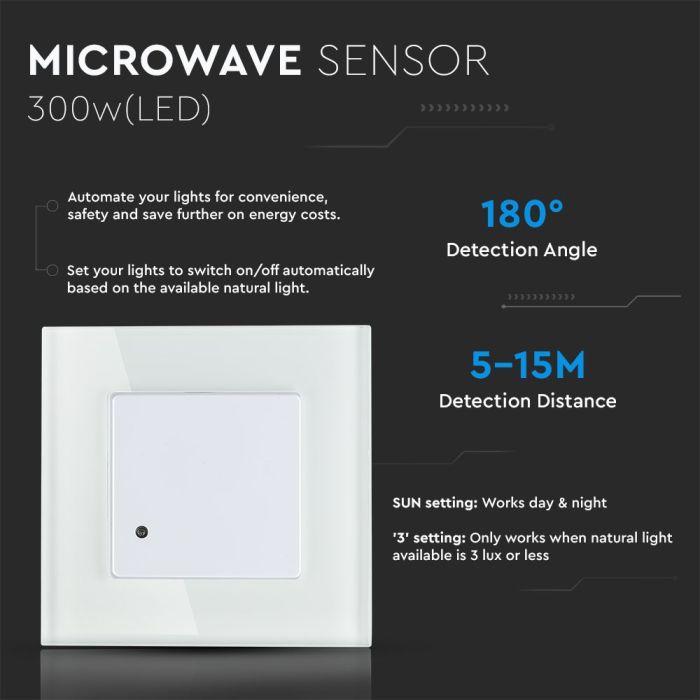 Sensor de microondas V-TAC - IP20 - Blanco-extra-1.webp