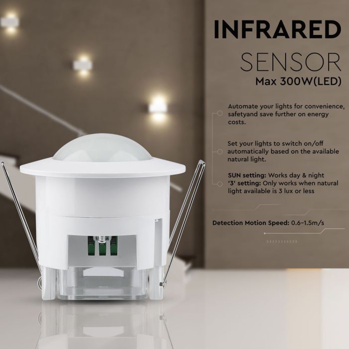 Sensor de movimiento por infrarrojos V-TAC - IP20 - Blanco-extra-1.webp
