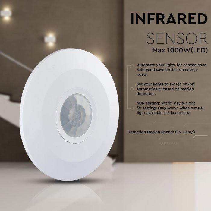 Sensor de movimiento por infrarrojos V-TAC - IP20 - Blanco-extra-1.webp