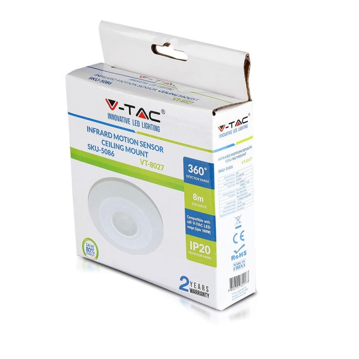 Sensor de movimiento por infrarrojos V-TAC - IP20 - Blanco-extra-5.webp