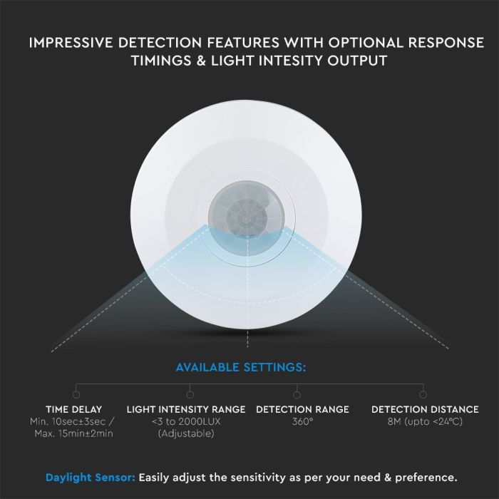 Sensor de movimiento por infrarrojos V-TAC - IP20 - Blanco-extra-7.webp