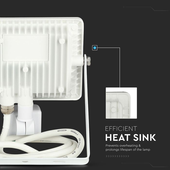 Proyector LED giratorio V-TAC - Samsung - Sensor PIR - Impermeable IP65 - Blanco - 20W - 1600 Lúmenes - 4000K-extra-7.webp