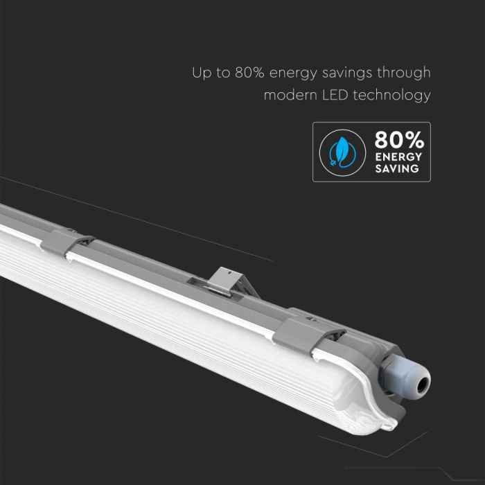 Pantalla Estanca LED V-TAC con tubo - IP65 - Blanco - 18W - 1700 Lumens - 6400K - 120CM-extra-5.webp