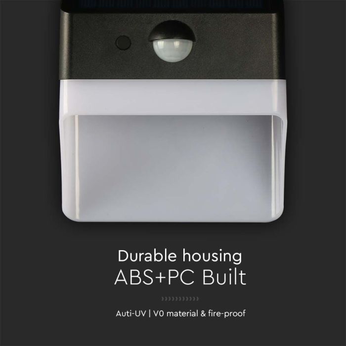 V-TAC Sensor Solar Luz de Pared - IP65 Impermeable - Negro + Blanco - 2W - 200 Lumens - 4000K - Pack de 4-extra-8.webp