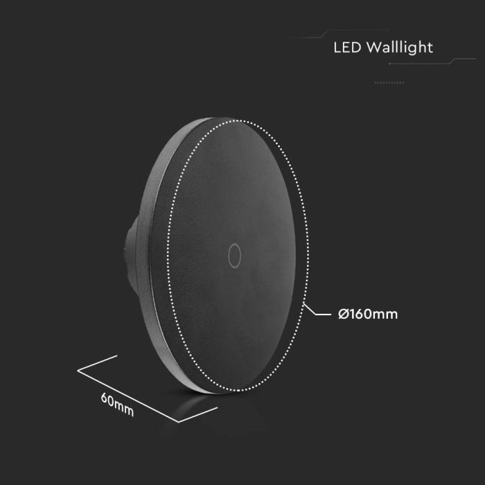 V-TAC LED Aplique redondo - CCT - Cambiable - IP65 Impermeable - Negro - 12W - 1200 Lumens - 3IN1-extra-3.webp