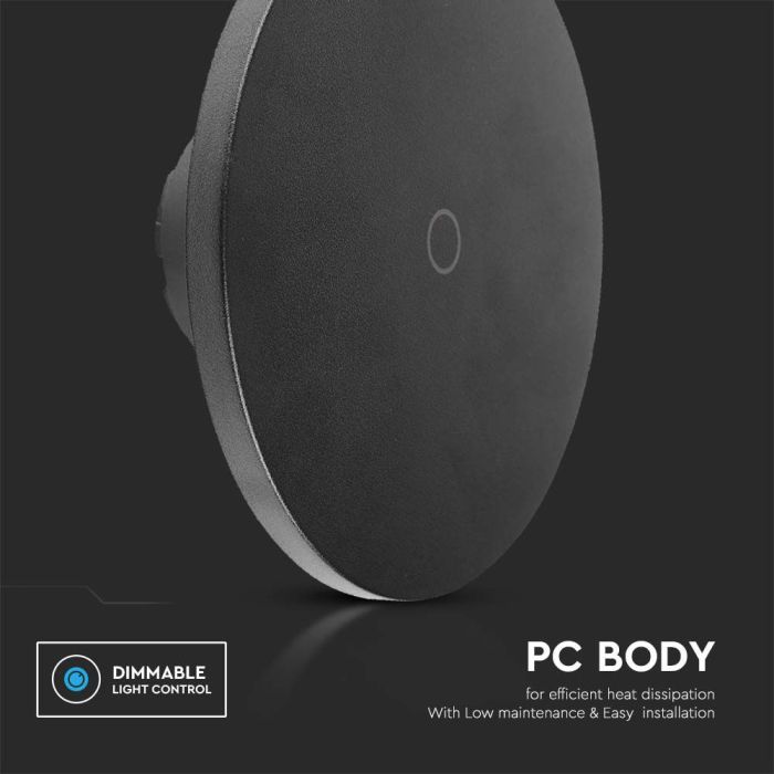 V-TAC LED Aplique redondo - CCT - Cambiable - IP65 Impermeable - Negro - 12W - 1200 Lumens - 3IN1-extra-4.webp