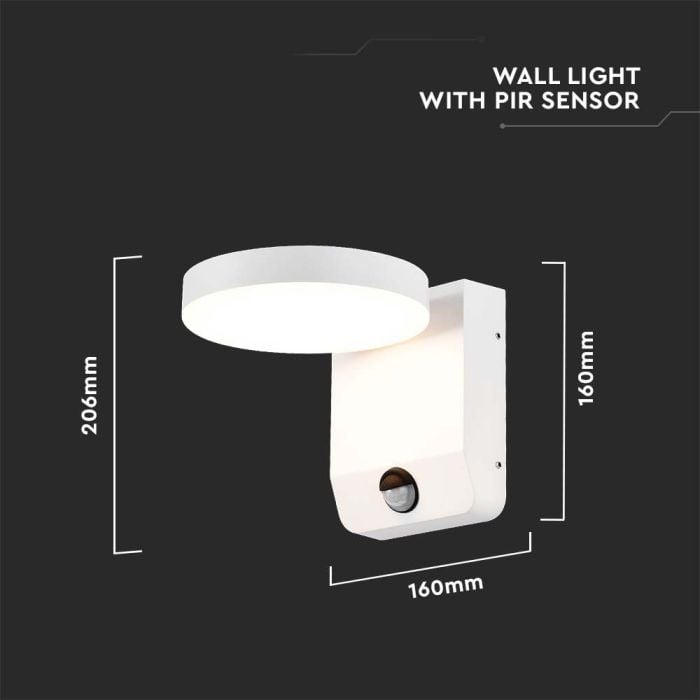 Aplique LED Giratorio V-TAC - Sensor PIR - Impermeable IP65 - Blanco - 17W - 2480 Lumens - 3000K-extra-4.webp