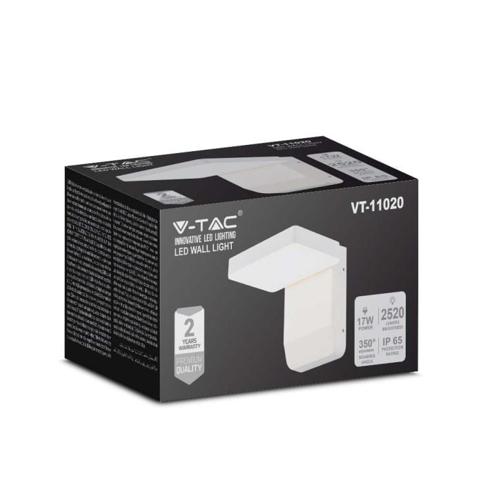 Aplique LED giratorio V-TAC - Impermeable IP65 - Blanco - 17W - 2520 Lúmenes - 3000K-extra-3.webp