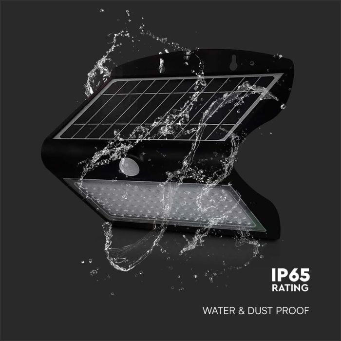 Aplique Solar V-TAC - IP65 Impermeable - Negro - 8W - 850 Lumens - 4000K-extra-2.webp