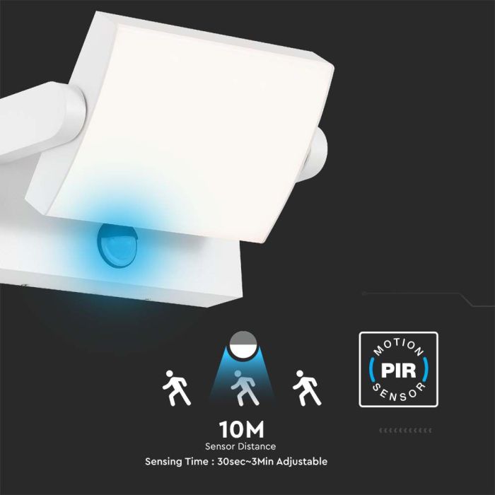 Aplique LED Giratorio V-TAC - Sensor PIR - Impermeable IP65 - Blanco - 17W - 2520 Lumens - 3000K-extra-7.webp