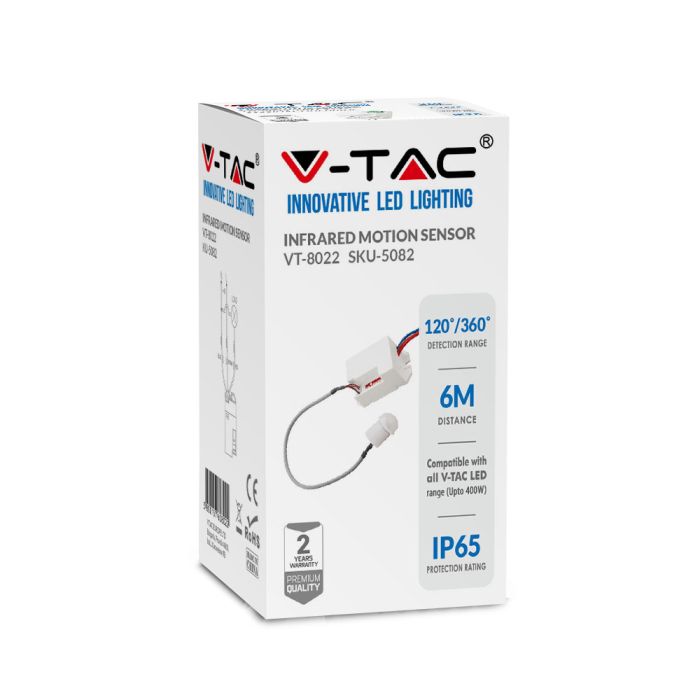 Sensor de movimiento por infrarrojos V-TAC - Impermeable IP65 - Blanco-extra-1.webp
