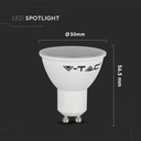 Foco LED V-TAC - GU10 - Lente 110° - IP20 - Blanco Lechoso - 4.5W - 400 Lúmenes - 3000K - Pack de 25-extra-3.webp