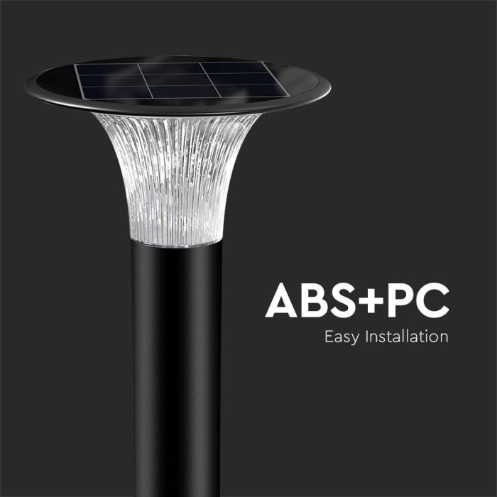 Luz de Pilar con Sensor Solar - IP65 Impermeable - Negro - 15W- 2200 Lumens - 6000K + 4000K-extra-5.webp