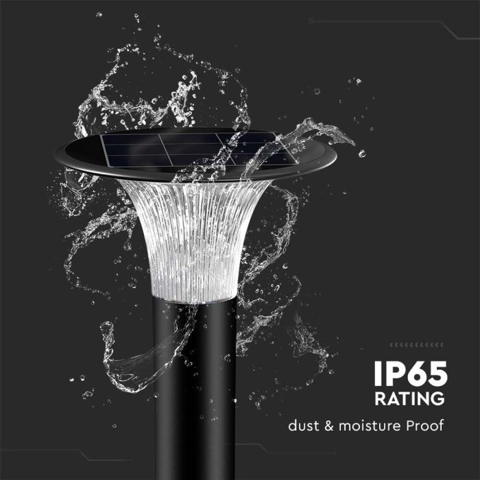 Luz de Pilar con Sensor Solar - IP65 Impermeable - Negro - 15W- 2200 Lumens - 6000K + 4000K-extra-10.webp