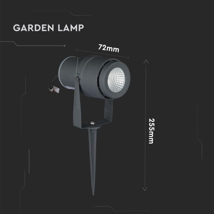 V-TAC Exterior - Luces de Espiga para Jardín - IP65 Impermeable - Gris - 12W - 875 Lumens - 3000K-extra-6.webp