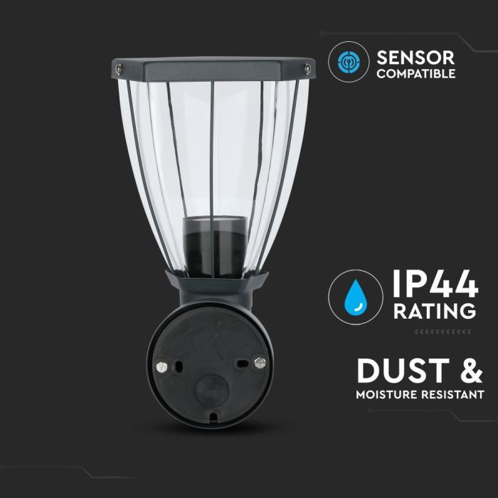 V-TAC Aplique Exterior - Up - Soporte E27 - IP44 - Gris Oscuro-extra-8.webp