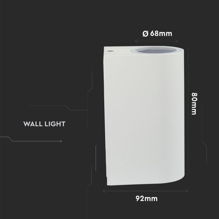 V-TAC Aplique Exterior - UP - Down - Accesorios de Pared - Soporte GU10 - IP44 - Blanco-extra-6.webp