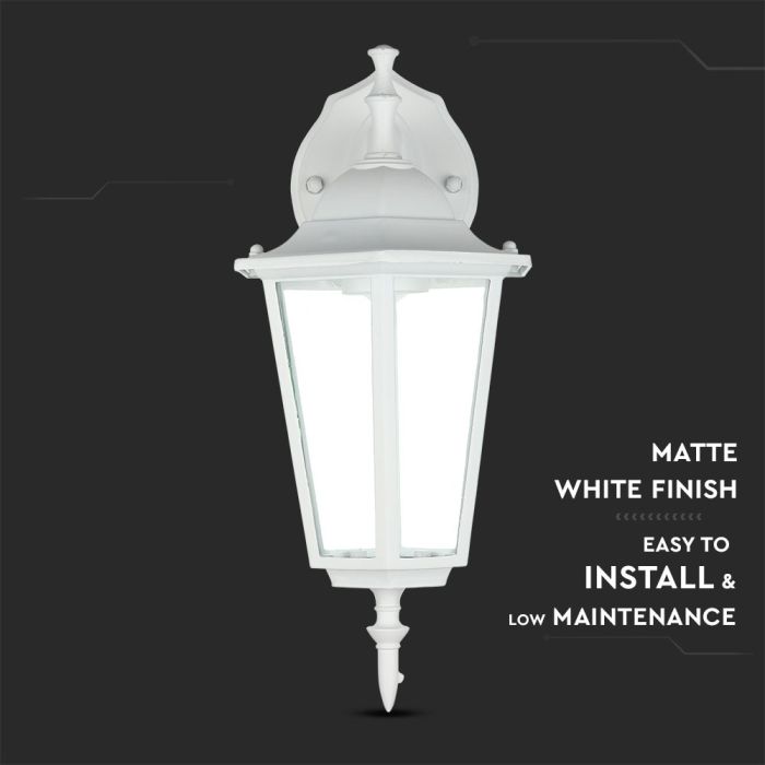 V-TAC Aplique Exterior - Abajo - Soporte E27 - IP44 - Blanco Mate-extra-7.webp