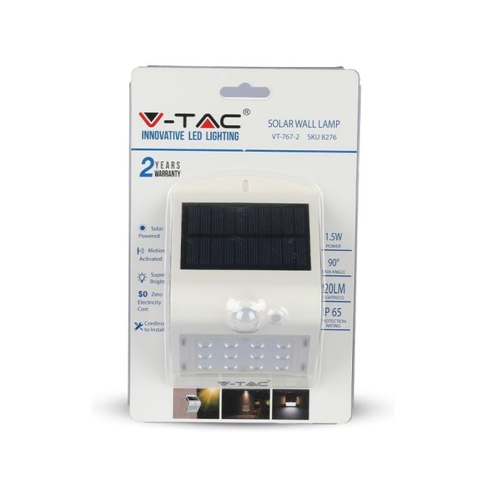 Aplique Solar V-TAC - IP65 Estanco - Blanco - 3W - 400 Lumens - 4000K + 3000K-extra-5.webp