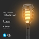 V-TAC Solar Flame Stick Lights - IP44 - Negro - 1W - 2200K - Pack de 8-extra-6.webp