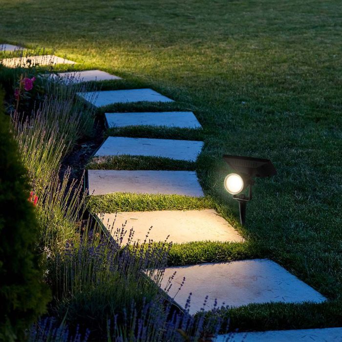 V-TAC Solar Pincho de jardín - IP65 Impermeable - Negro - 2W - 40 Lumens - 3000K-extra-2.webp