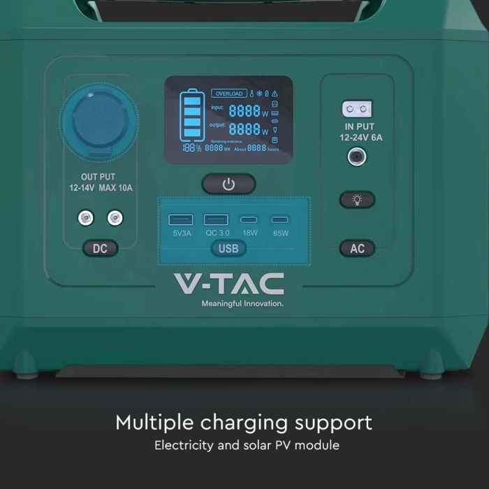 V-TAC Batería Portátil - Verde - 600W-extra-9.webp