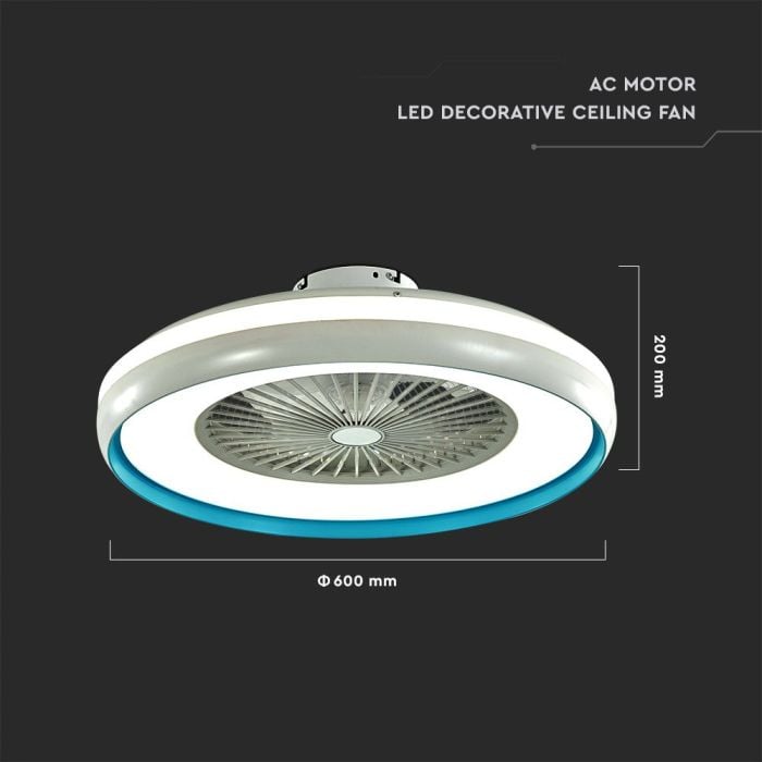 Ventilador de Caja V-TAC - Motor CA - Blanco + Anillo Azul - 45W- 3000 Lumens - 3IN1-extra-4.webp