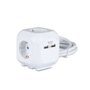 V-TAC Adaptadores y Tomas - 4 Vías - Cube USB Extension Socket - IP20 - Blanco - 1.4 m cable-extra-2.webp