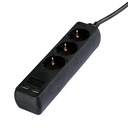 Adaptadores y tomas V-TAC - 3 vías - Toma de extensión USB - IP20 - Negro - Cable de 5 m-extra-4.webp
