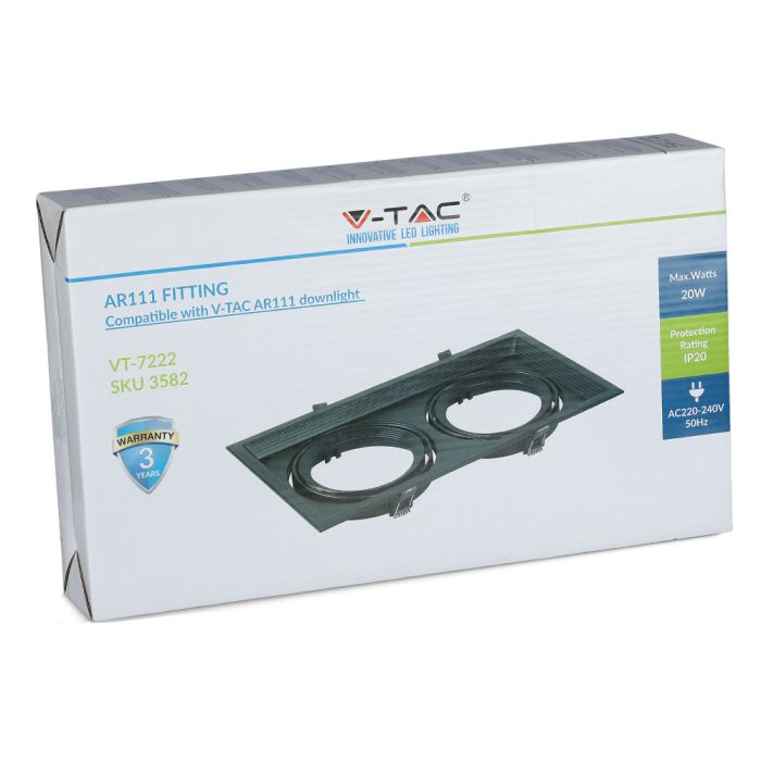 V-TAC LED Aro - Accesorios AR111 - IP20 - Negro-extra-10.webp