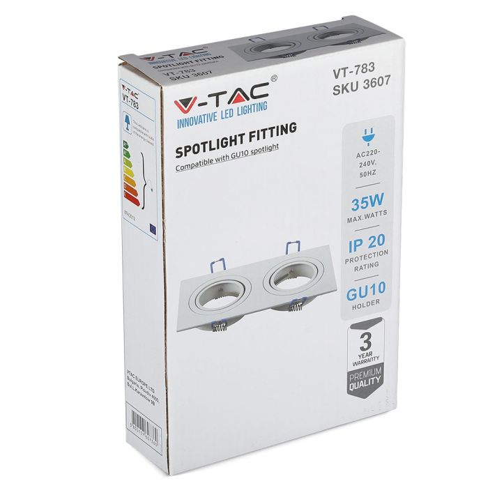 V-TAC LED Aro cuadrado - Empotrable - GU10 - IP20 - Blanco-extra-14.webp