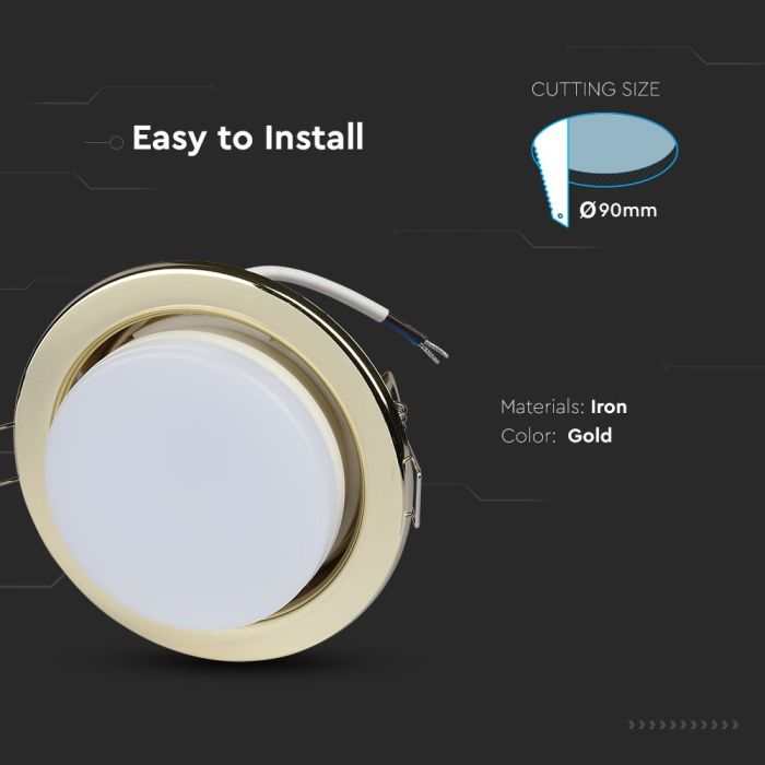 V-TAC LED Aro redondo - Accesorios GX53 - IP20 - Oro-extra-4.webp