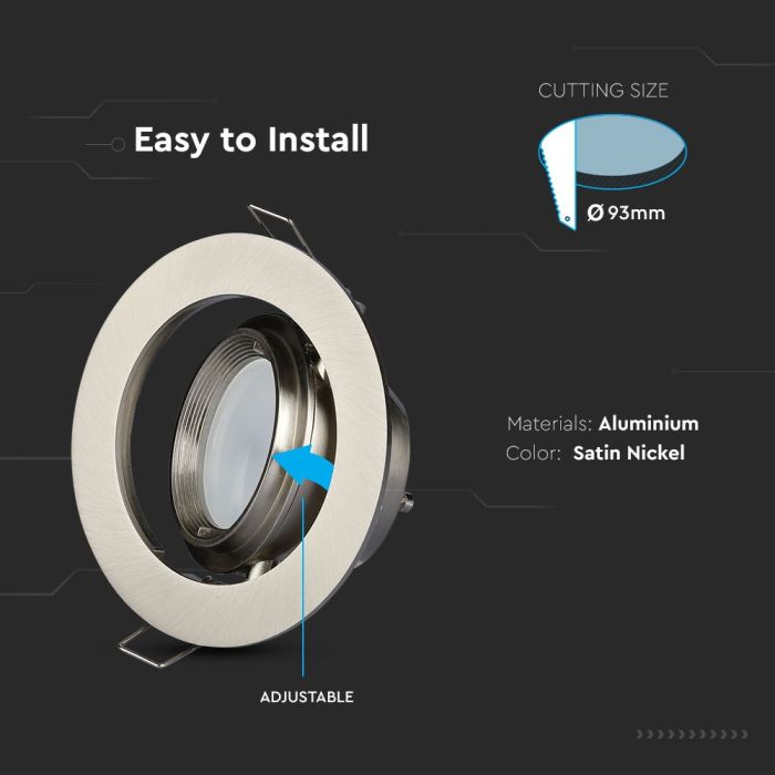 V-TAC LED Aro - Accesorio Zoom - GU10 - IP20 - Níquel satinado-extra-4.webp