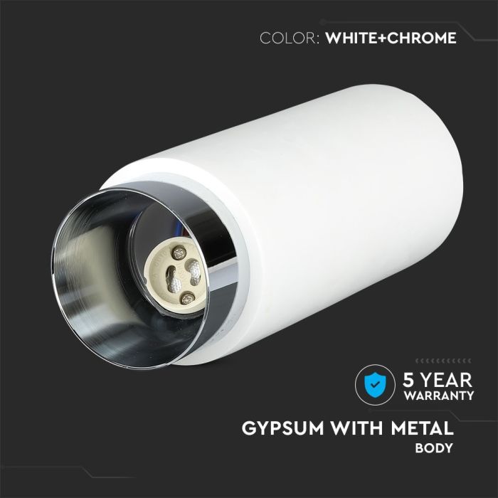 V-TAC LED Aro de yeso - Accesorios de Superficie - GU10 - IP20 - Blanco + Cromo-extra-4.webp