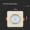 V-TAC LED Aro de yeso / hormigón cuadrado - Empotrable - GU10 - IP20 - Off White + Chrome-extra-2.webp