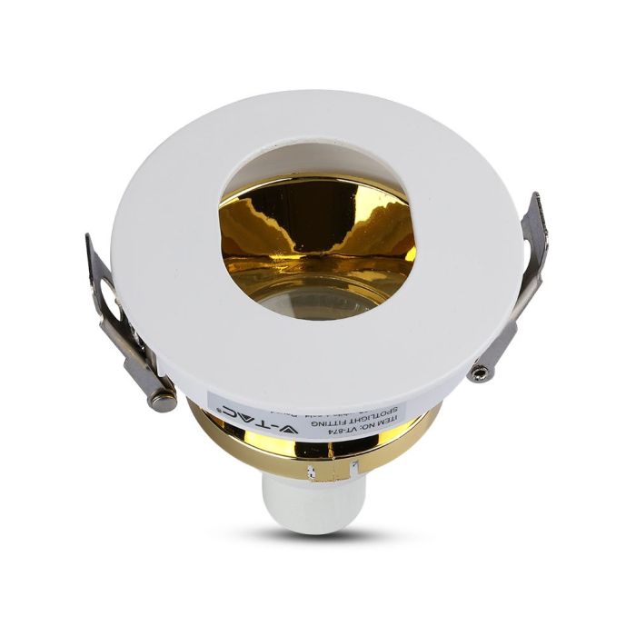 V-TAC LED Aro redondo - Empotrable - GU10 - IP20 - Blanco + Dorado-extra-7.webp
