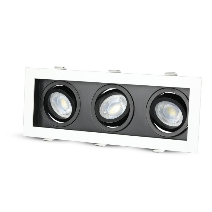 V-TAC LED Aro cuadrado x3 - Empotrable - GU10 - IP20 - Blanco + Negro-extra-6.webp