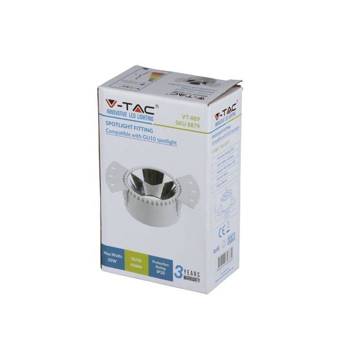 V-TAC LED Aro redondo x3 - GU10 - IP20 - Blanco + Cromo-extra-9.webp