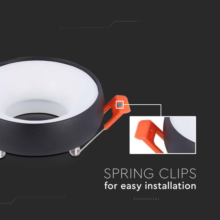 V-TAC LED Aro redondo - Empotrables - GU10 - IP20 - Negro + Blanco-extra-4.webp