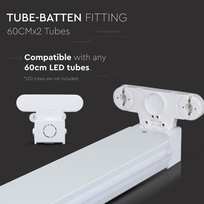 V-TAC Tubo LED - Doble Accesorio - IP20 - Blanco - 60CM x 2-extra-3.webp