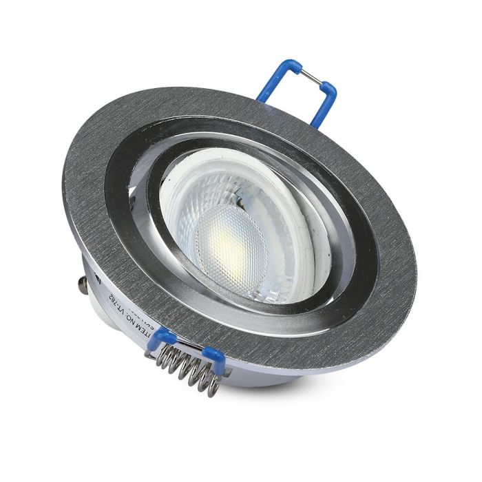 V-TAC LED Aro redondo - Empotrable - GU10 - Aluminio Cepillado - IP20-extra-4.webp