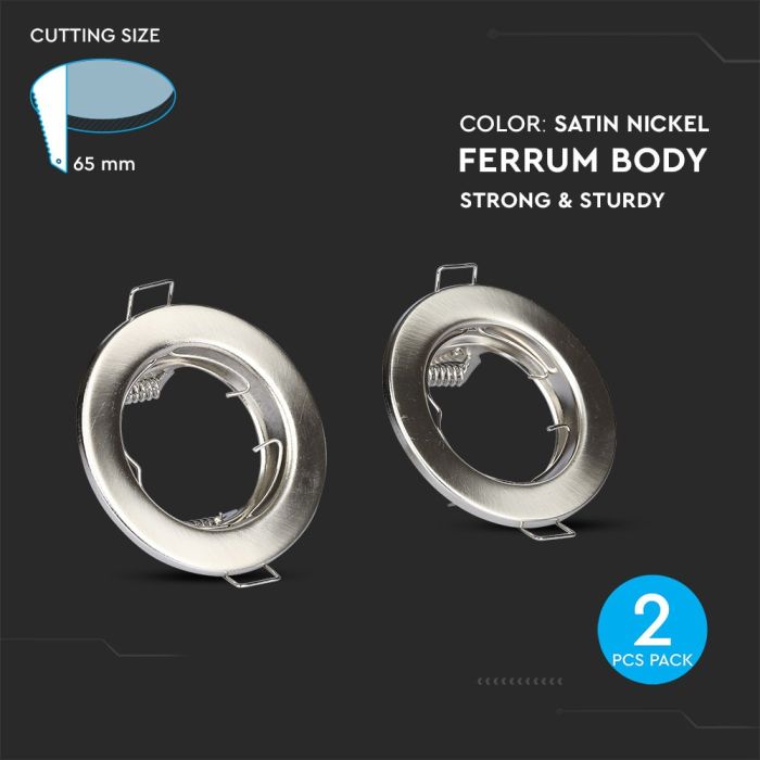 Aro redondo LED V-TAC - Empotrable - GU10 - IP20 - Níquel satinado - Pack de 2-extra-2.webp