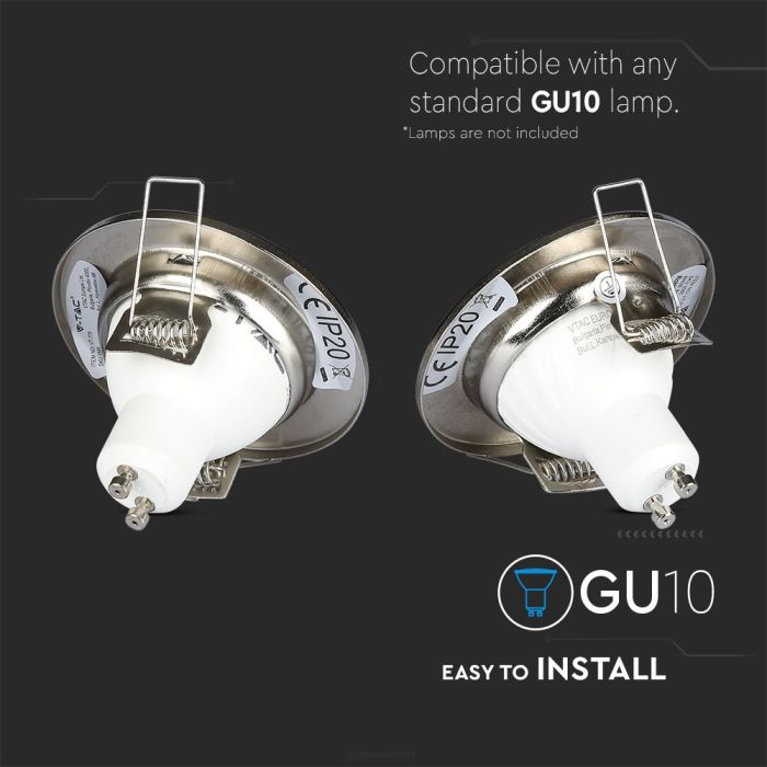 Aro redondo LED V-TAC - Empotrable - GU10 - IP20 - Níquel satinado - Pack de 2-extra-7.webp