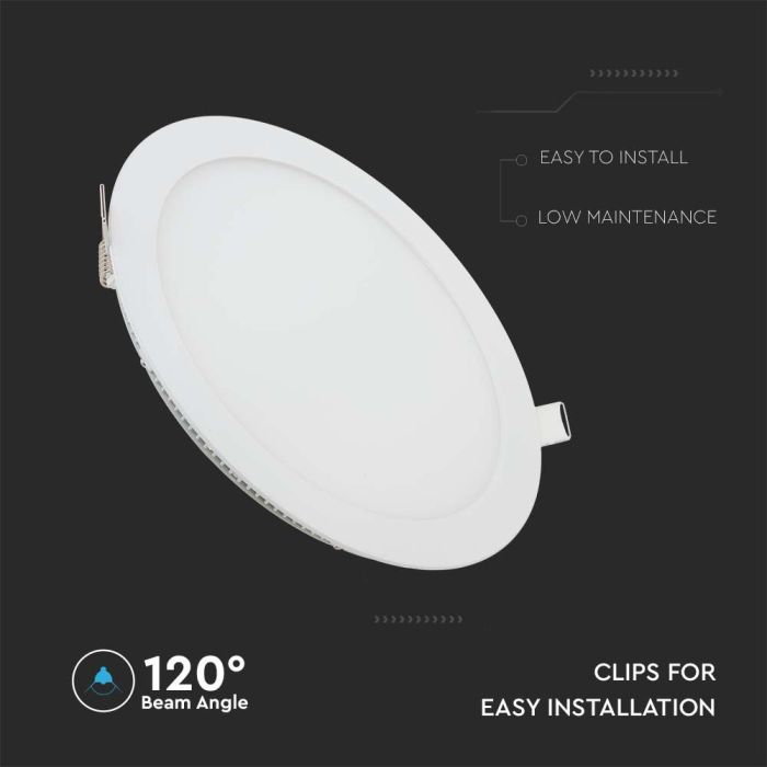 Mini panel LED redondo V-TAC - Serie Premium - IP20 - Blanco - 12W - 1160 Lúmenes - 2700K-extra-5.webp