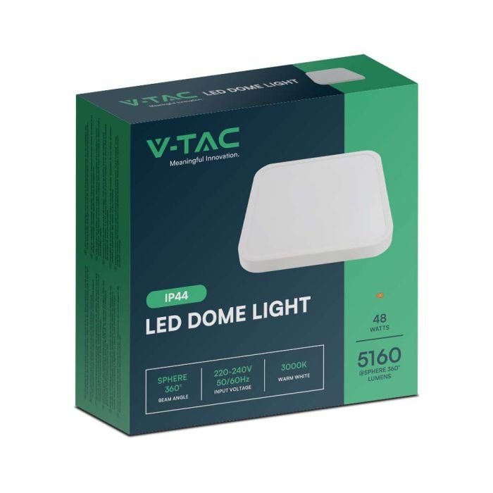 V-TAC LED Plafón cuadrado - IP44 - Blanco - 30W - 3000 Lumens - 3000K - 420MM-extra-7.webp
