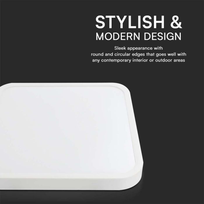 V-TAC LED Plafón cuadrado - IP44 - Blanco - 24W - 2400 Lumens - 4000K - 295MM-extra-4.webp