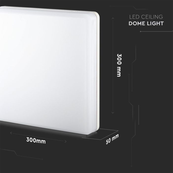 Plafón cuadrado LED V-TAC - Samsung - sin recorte - 300mm - IP44 - Blanco - 25W - 2500 Lumens - 3000K-extra-6.webp