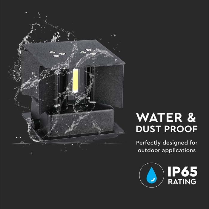 V-TAC Aplique LED Cuadrado - Bridgelux - IP65 Estanco - Negro - 5W - 700 Lumens - 3000K - Pack de 2-extra-5.webp