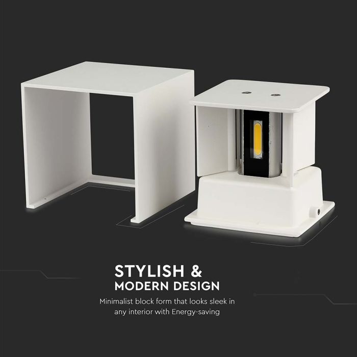 V-TAC LED Aplique Cuadrado - Bridgelux - IP65 Estanco - Blanco - 11W - 1360 Lumens - 4000K-extra-8.webp