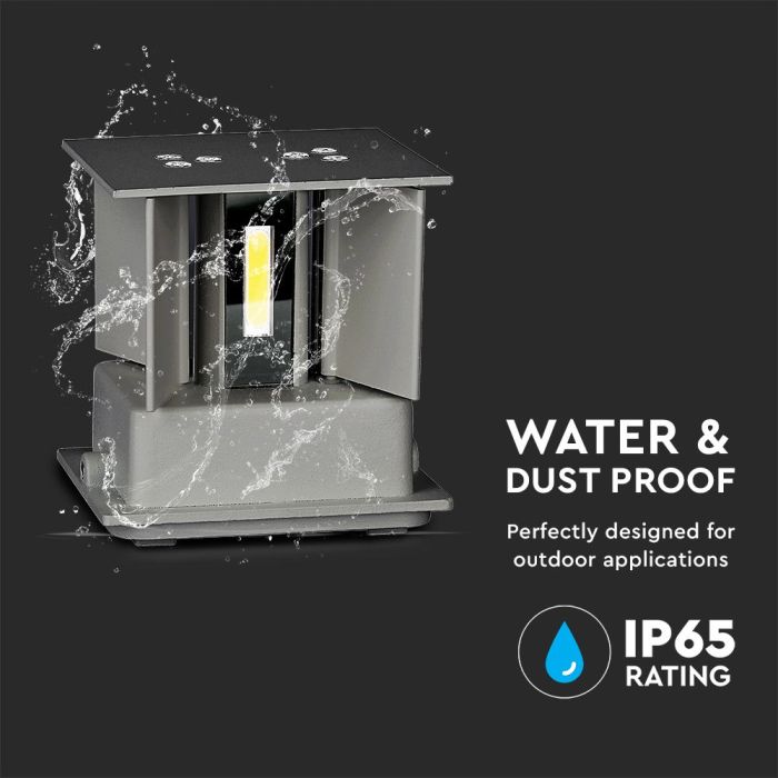 V-TAC LED Aplique Cuadrado - Bridgelux - IP65 Impermeable - Negro - 5W - 700 Lumens - 4000K-extra-7.webp